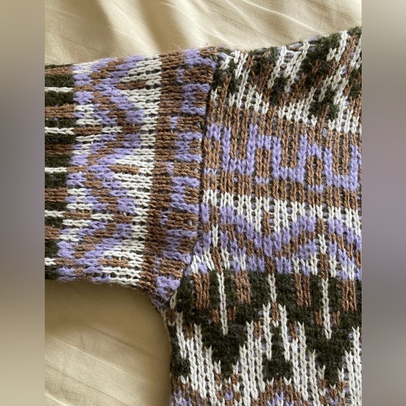 Anthropologie Fabiana Alpaca Wool Blend Fair Isle Knit Cropped Sweater - sz XS - Picture 11 of 14